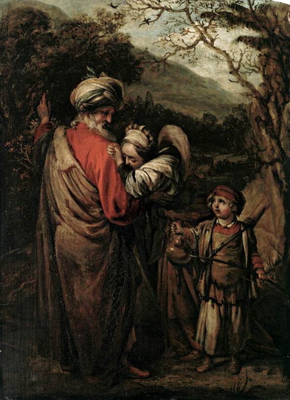 Barrent Fabritius, Abraham Dismissing Hagar and Ishmael, 1658, oil on wood